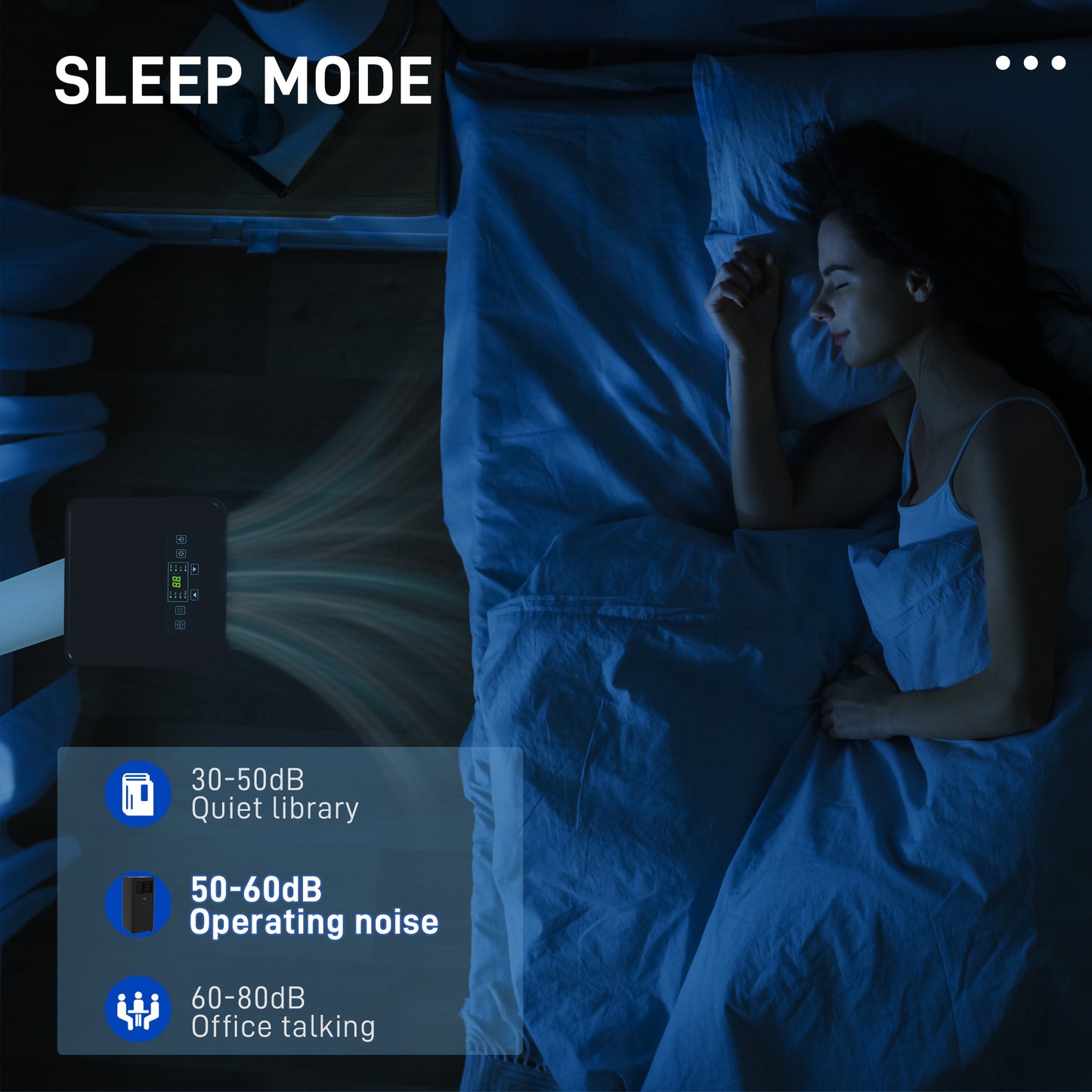 8000 BTU Mobile Air Conditioner, 345 Sq. Ft., AC Unit with Dehumidifier, Sleep, 24H Timer On/Off, Window Kit, Black