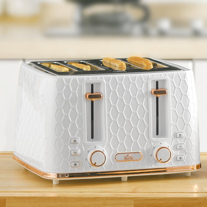 Four-Slice Honeycomb Toaster - White