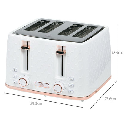 Four-Slice Honeycomb Toaster - White