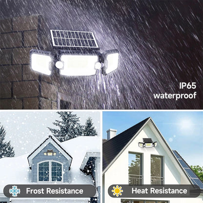 1pc 305 LED Solar Light Outdoor, Dual Induction PIR Motion Sensor Flood Light, Solar Power Wall Lam