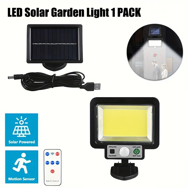 2pcs Solar Street Light, Solar Power PIR Motion Sensor Wall Light, 3 Lighting Modes 117COB Wall