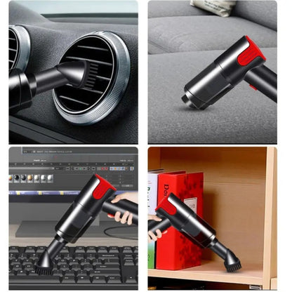 Wired Red Silver Car Vacuum Cleaner  Home Handheld Mini Desktop Vacuum Cleaner Portable