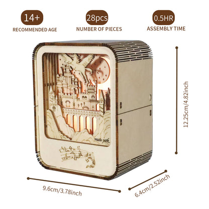 Sales Are Prohibited On The TEMU And SHEIN -MUSIC PARK Music Park 3D Wooden Puzzles Castle Music Box Night Light DIY Crafts Model Kits Birthday And Christmas Gifts