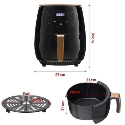 6L Air Fryer Large Capacity Digital Touch Screen Mulitifunction Oil Free Cooking