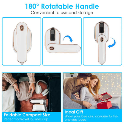 One Thousand W Portable Handheld Steamer For Hang Flat Ironing Travel Garment Steamer With 180 Degree Rotatable Handle 10S Fast Heating Clothing Wrinkles Remover For Home Office Travel