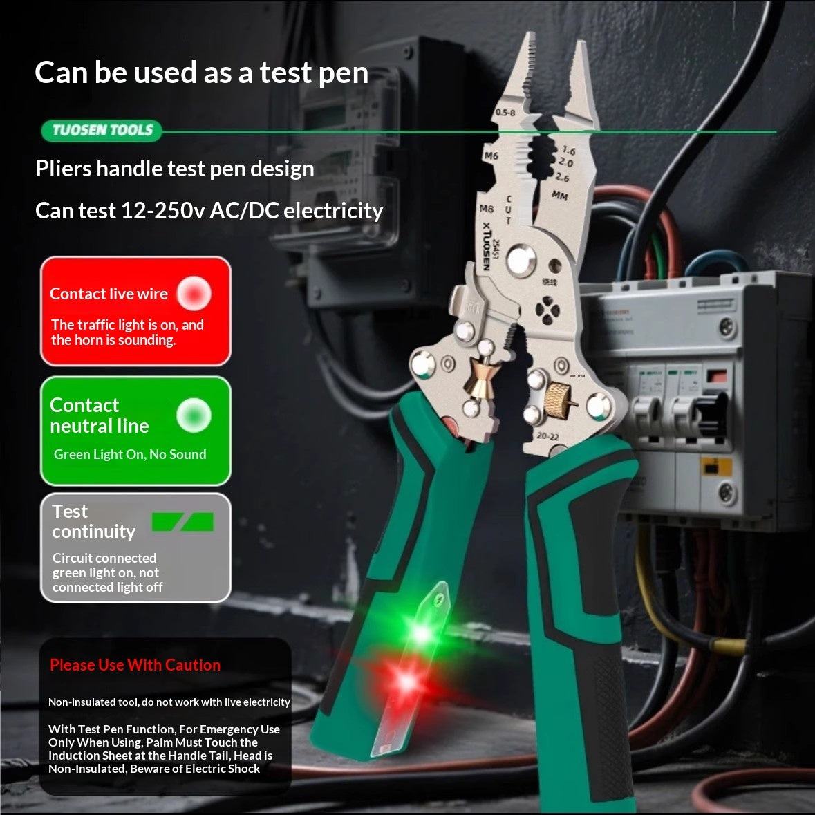 Multi-function Electric Tester, Folding Electric Pen, And Wire Stripper Pliers