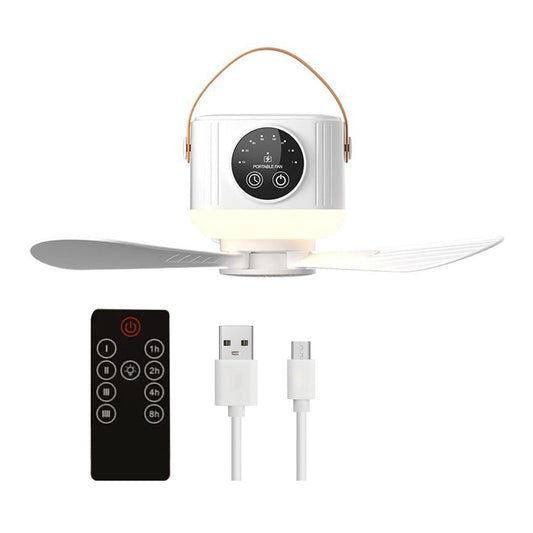 Multi-Function Portable Fan With 3600mAh Battery, LED Light, Mosquito Repellent & Remote Control