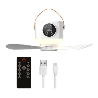 Multi-Function Portable Fan With 3600mAh Battery, LED Light, Mosquito Repellent & Remote Control