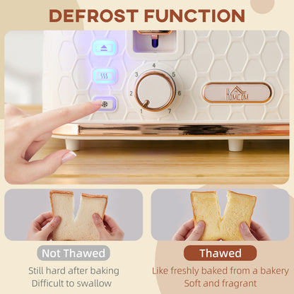 Four-Slice Honeycomb Toaster - White