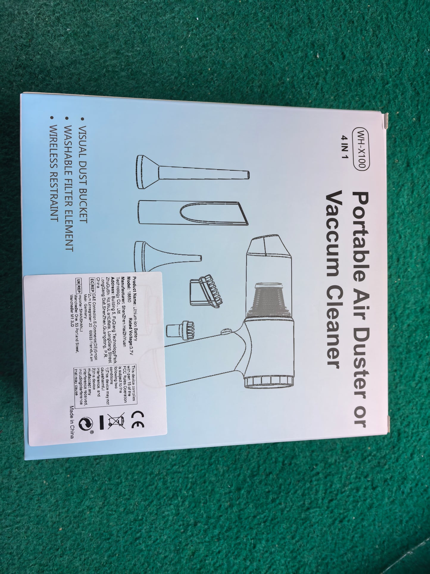 Vacuum Cleaner And Air Duster For Cars, Homes, Offices And Pets, High-power, Multi-nozzle Handheld Car Vacuum Cleaner.