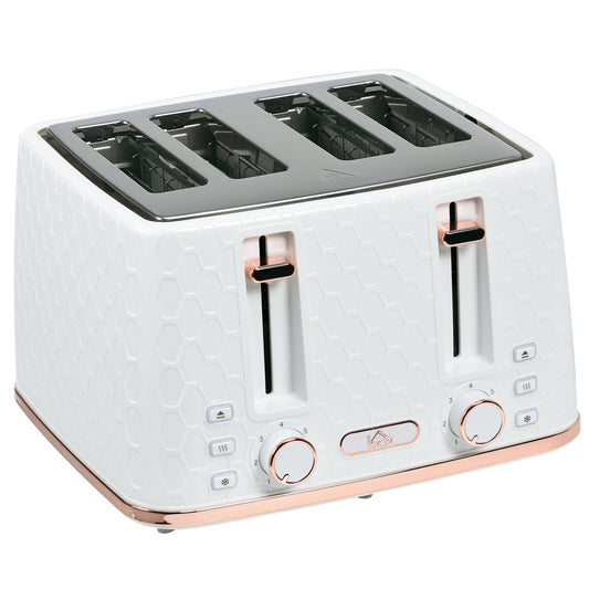 Four-Slice Honeycomb Toaster - White
