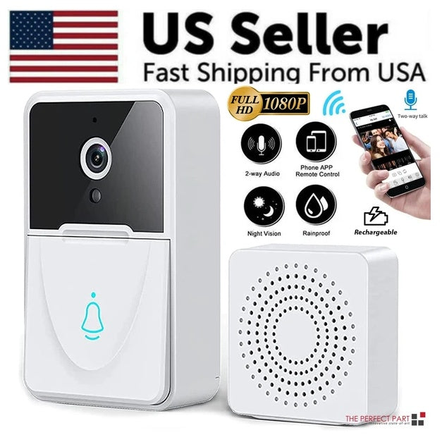 Wireless Security WiFi Smart Doorbell Intercom Video Camera Bell Chime Door Ring