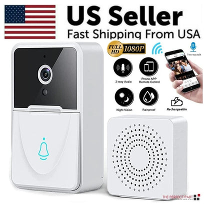 Wireless Security WiFi Smart Doorbell Intercom Video Camera Bell Chime Door Ring
