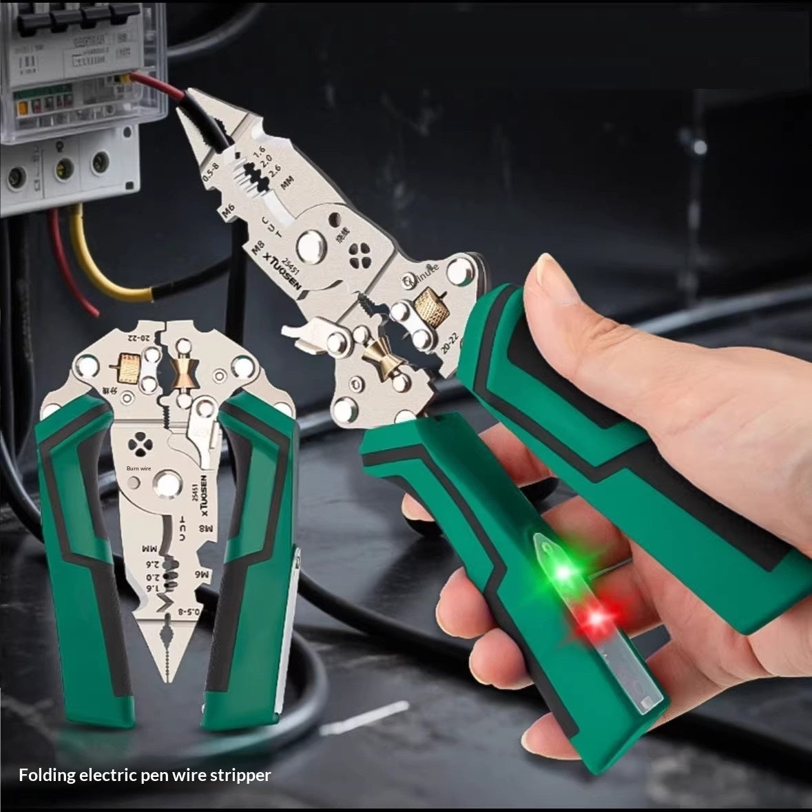 Multi-function Electric Tester, Folding Electric Pen, And Wire Stripper Pliers