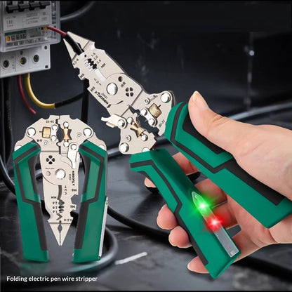 Multi-function Electric Tester, Folding Electric Pen, And Wire Stripper Pliers